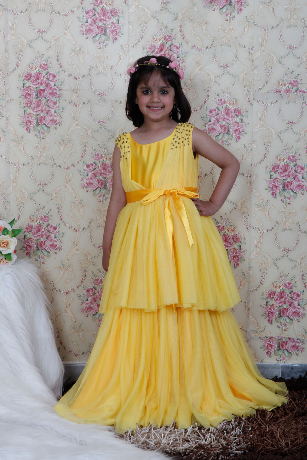 Yellow Layered Long Dress
