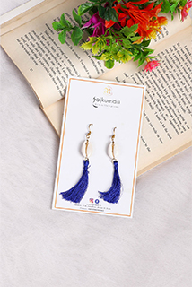 Kaudi and blue tassel earring