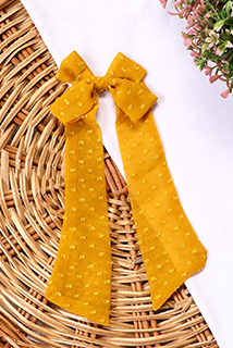Mustard Hair Bow with tail