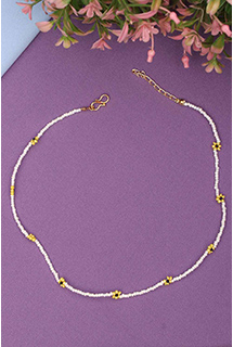 Daisy Flower White Bead Necklace