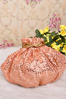 Baby pink Sequins Potli bag