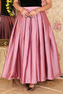 Blush Pink Box Pleated Long Skirt