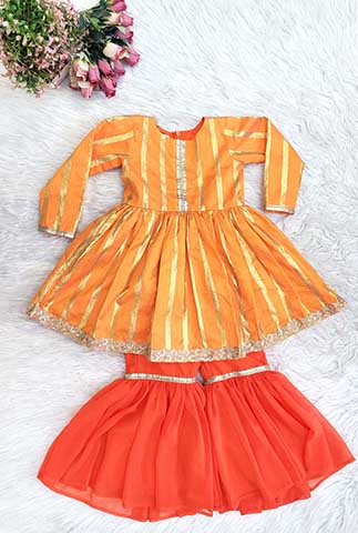 Orange Sharara Set