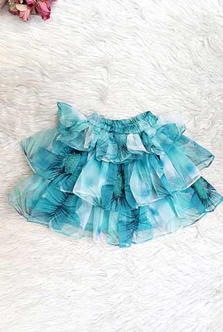Sky Blue Ruffled Skirt