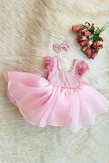 Pink Organza And Shimmer Frock