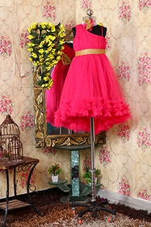 Hot Pink High Low Frock