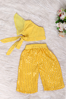 Mustard crop top and pallazzo
