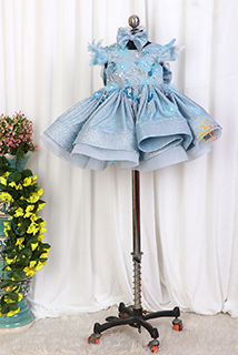 Sky Blue Hand Embroidered Shimmer Dress