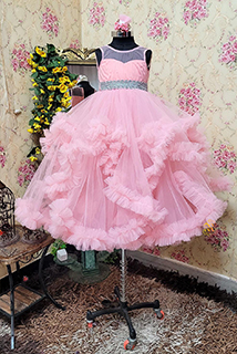 Baby Pink Barbie Flared Gown
