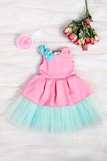 Pastel Pink and Green Dress