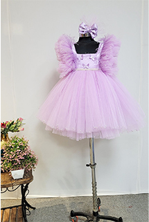 Lavender Satin and Net Butterfly Dress