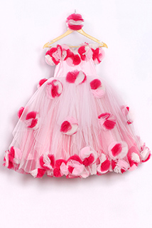 Pink Flower Barbie Gown
