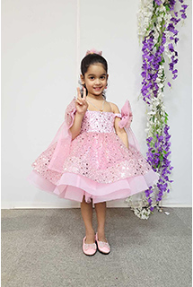 Pastel Pink Shoulder Bows Princess Dress