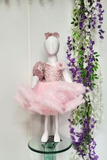 Pastel Pink Shimmer and Net Princess dress