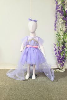 Lavender Hand Embroidered Mermaid Dress