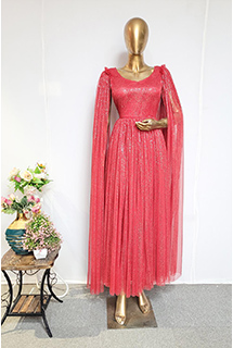 Maroon Shimmer Net Gown
