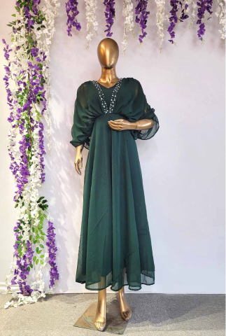 Bottle Green Kaftan Style Dress