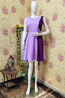 Lavender Crepe Short Dress