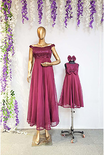 Wine Party Gown Mother Daughter Combo