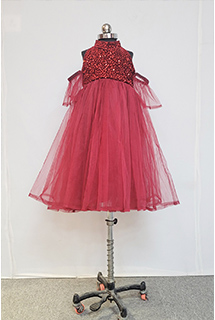 Maroon Party Gown Kids Dress