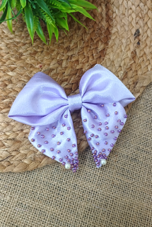 Lavender Satin Sailor Bow Hairclip