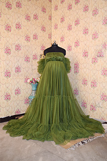 Maternity Shoot Special Green Net Gown