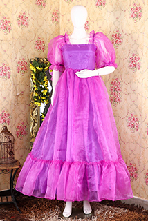 Lavender Organza Flared Gown