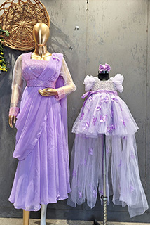 Lavender Butterfly Theme Mother Daughter combo