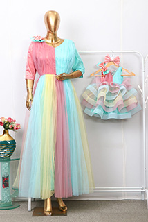 Unicorn Theme Mother Daughter Combo Gown
