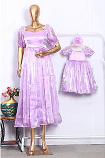 Lavender Imported Organza Mother Daughter Combo