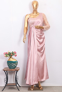 Nude Pink Satin Gown