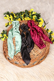 Solid Satin Ribbon Style Scrunchies combo