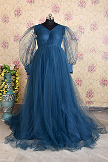 Teal Blue Maternity Shoot Special Gown