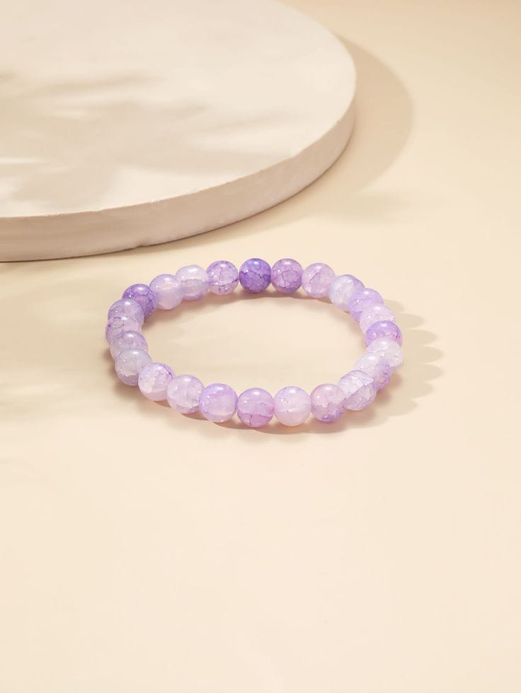 Lavender Glass Beaded Bracelet